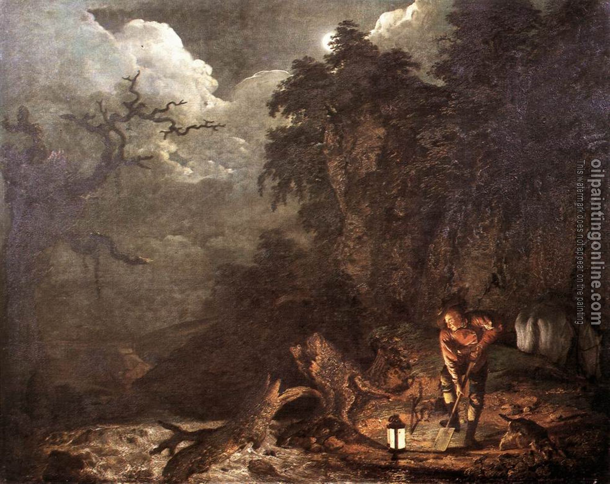 Joseph Wright of Derby - Earthstopper at the Bank of Derwent